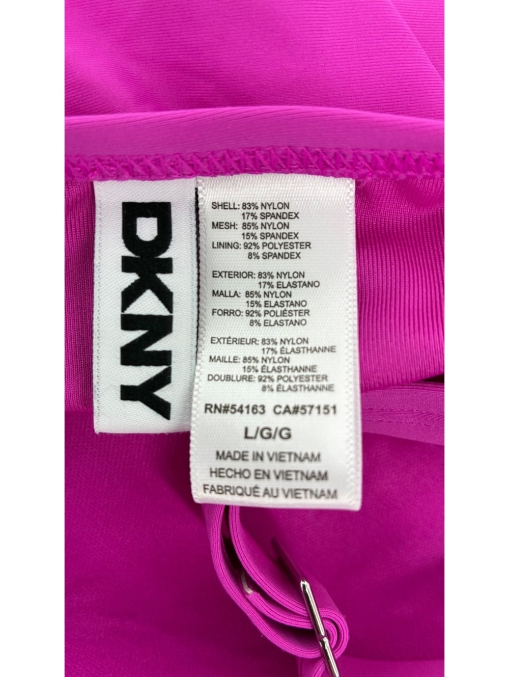 DKNY Women's Pink One-Piece Swimsuit with Adjustable Straps Size L/G - Picture 3 of 6